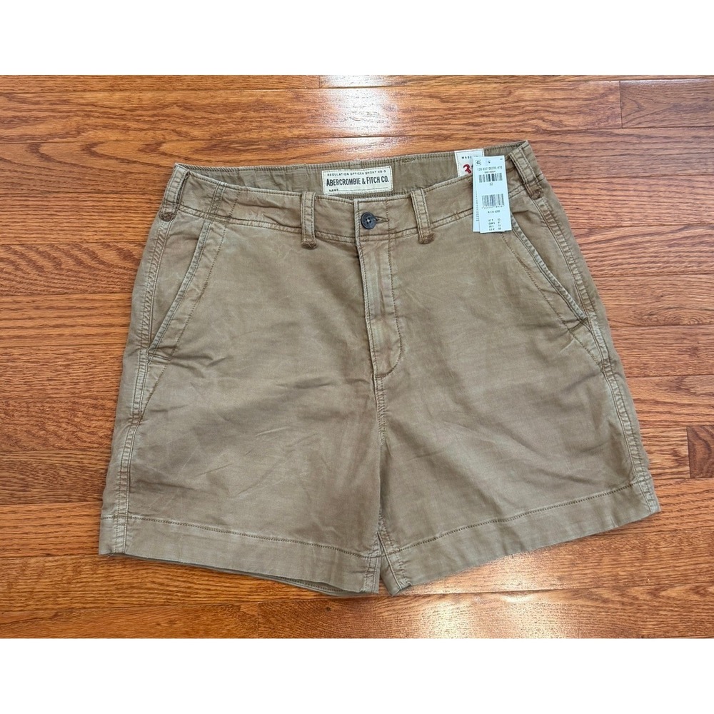 New Abercrombie & Fitch Regulation Officer Shorts VB-5 Mens 32 Brown Chino 5"